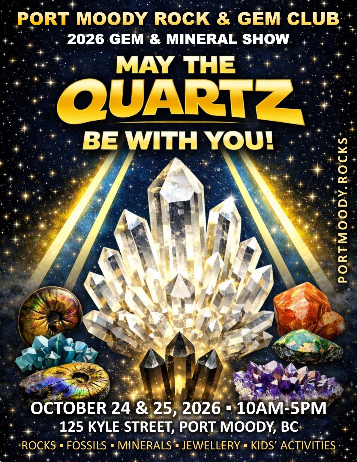 2026 May the Quartz Be With You Gem and Mineral Show poster